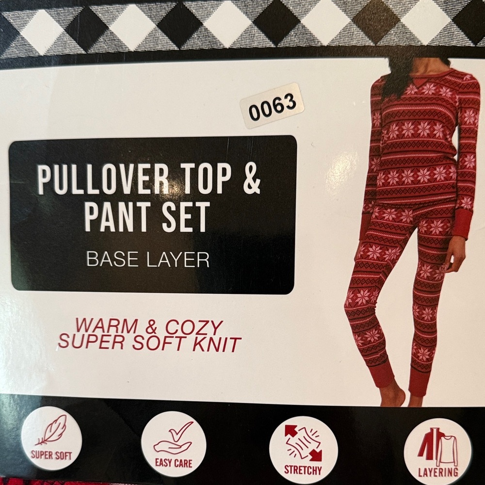 Lucky Brand Red Pullover Top & Pant PJ Set NWT size small